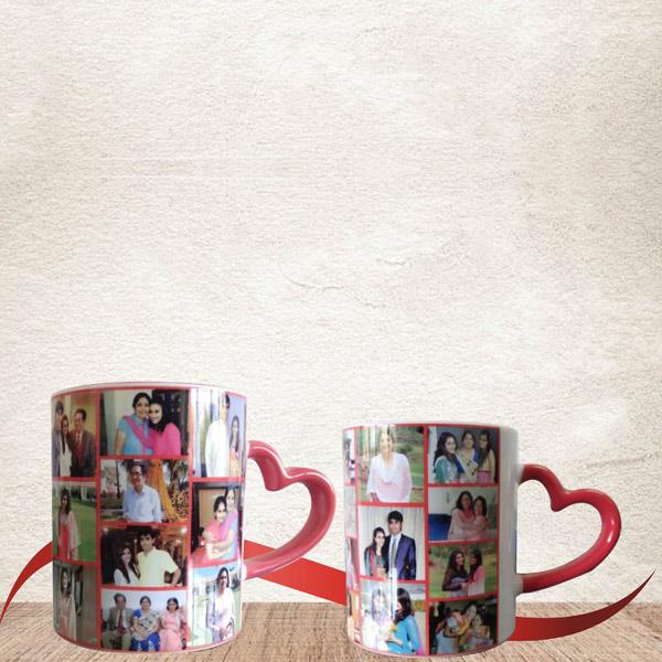 Send Collage Mug with Heart Handle Online