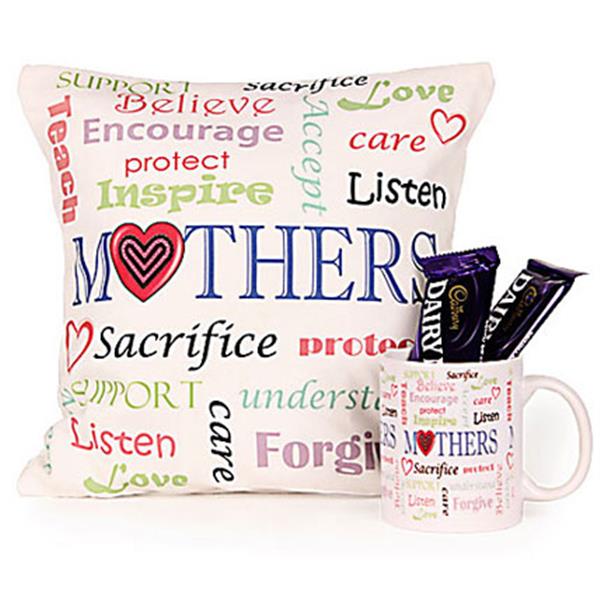 Send Mothers Day Mom Special Cushion N Coffee Online