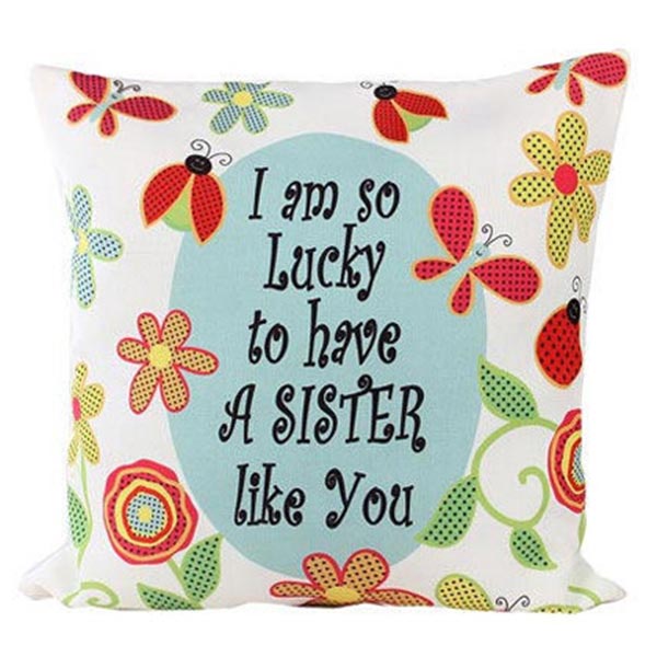 Send Cushion With A Message For Sister Online