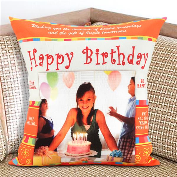 Send Happy Bday Personalized Cushion Online
