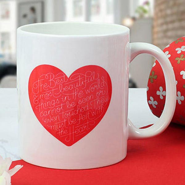 Send Heart Printed Ceramic Mug Online