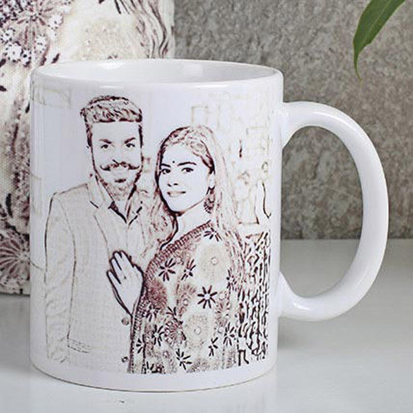 Send Personalized Couple Sketch Mug Online