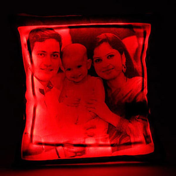 Send Personalized LED Cushion Red Online