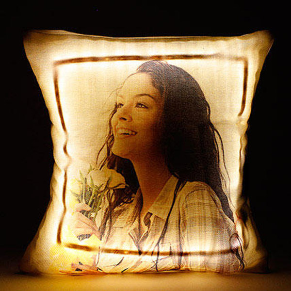Send Personalized LED Cushion Yellow Online