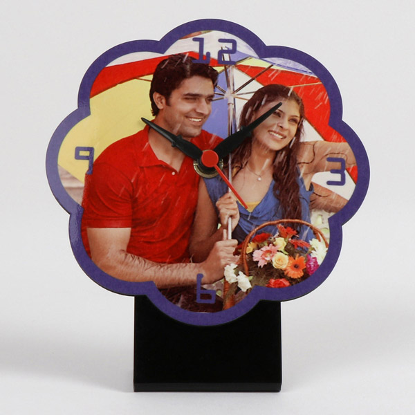 Send Flower Shaped Personalized Table Clock Online