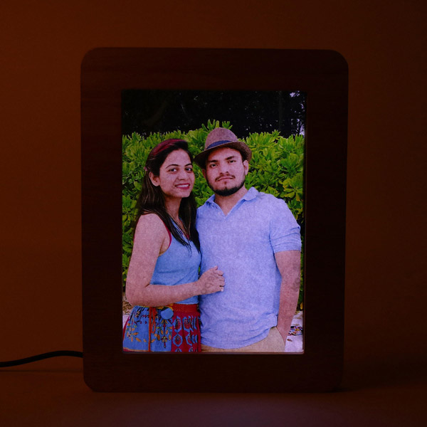 Send Personalized LED Wooden Frame Online