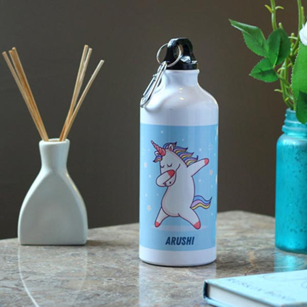 Send Dancing Unicorn Personalised Steel Bottle Online