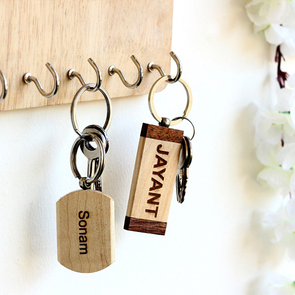 Send Personalised Name Key Chains Set of 2 Online