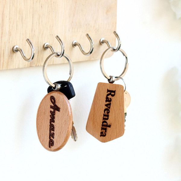 Send Personalised Engraved Key Chains Set of 2 Online