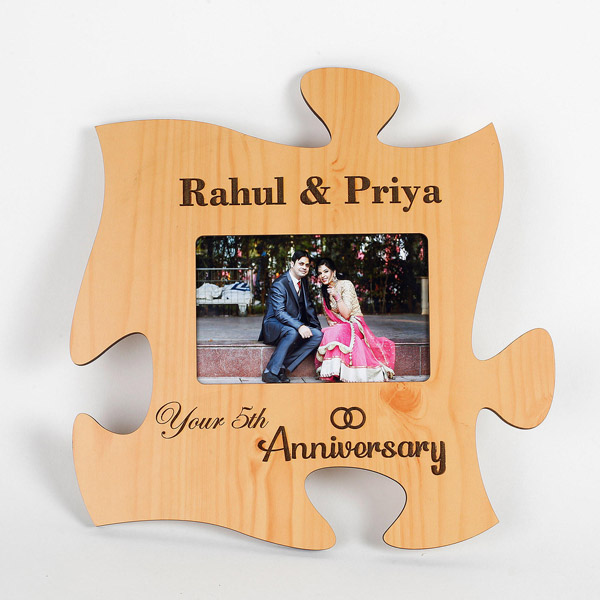 Send Personalised Engraved Anniversary Puzzle Frame Online