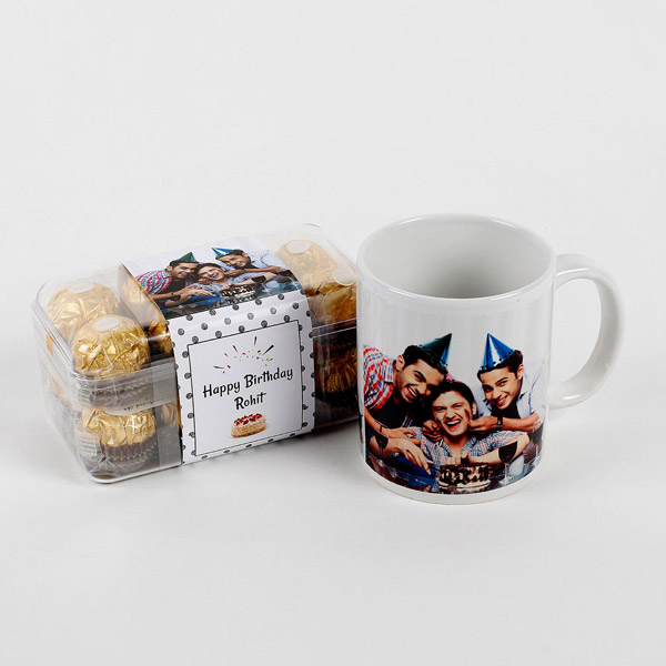 Send Personalised Mug & Ferrero Rocher Combo Birthday Online