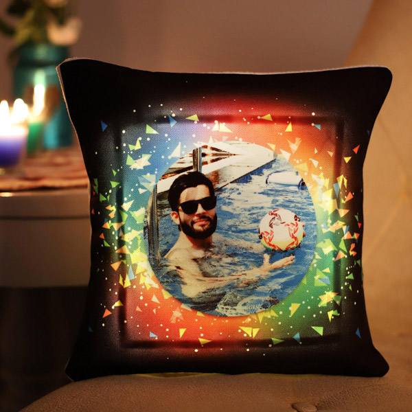 Send Personalised Colourful LED Cushion Online