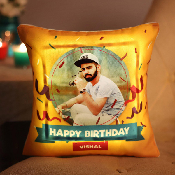 Send Personalised Birthday LED Cushion Online