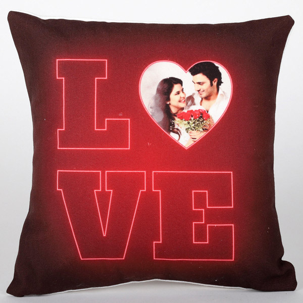 Send Personalised LED Love Cushion Online