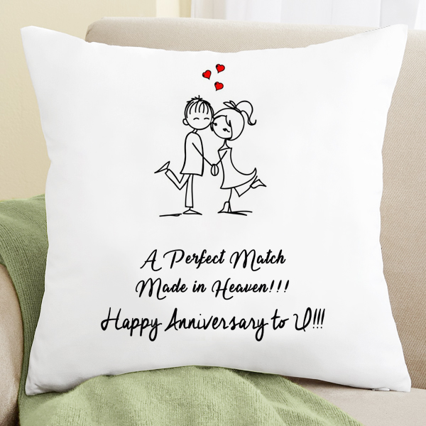 Send Perfect Couple Anniversary Cushion Online