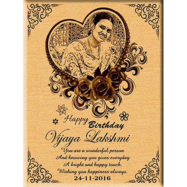 Send Personalized Birthday Gifts - Engraved Photo on wood Online