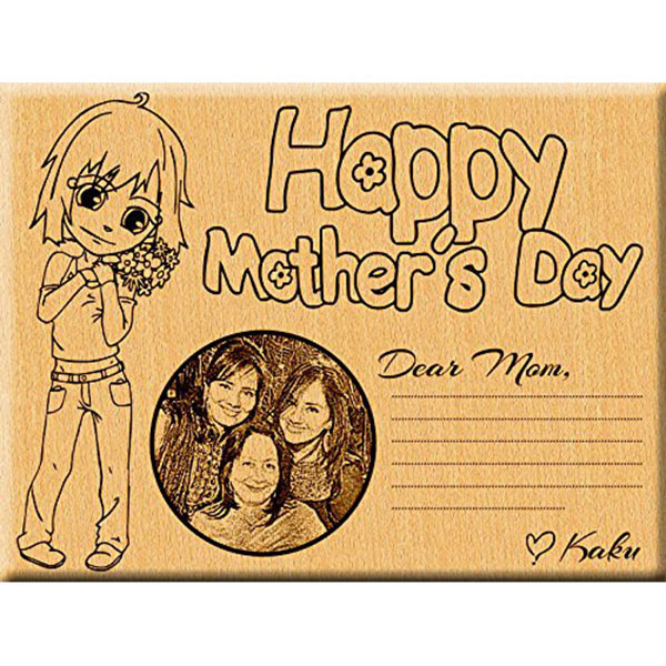 Send Happy Mother Day Gifts - Personlized Engraved Photo on wood Online