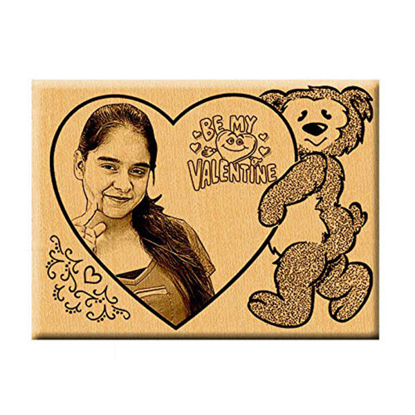 Send Be My Valentine- Personalised Wooden Engraved Plaque Online