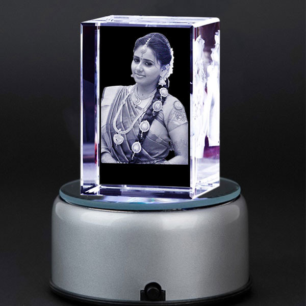 Send Personalized LED Crystal Cube (6x4x4) Online