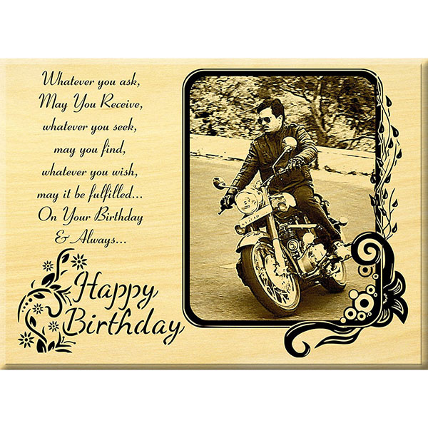 Send Special Birthday Gifts Presents for him or her - Engraved Photo on Maple Wood Online