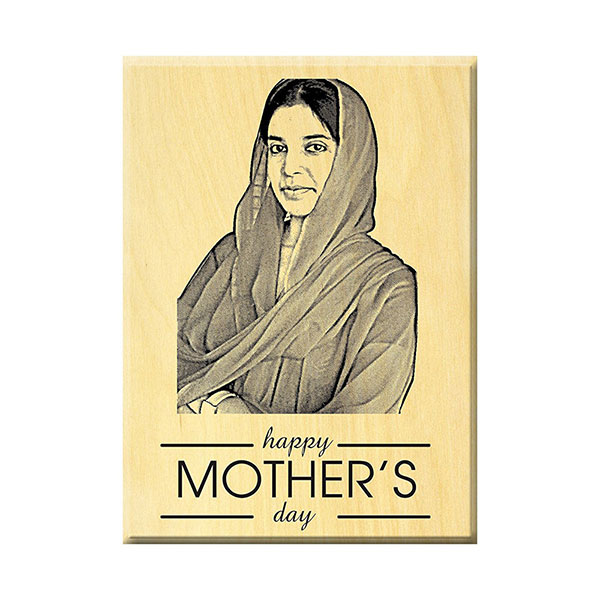 Send Mother''s Day Present ideas – Engraved Photo on Maple Wood Online
