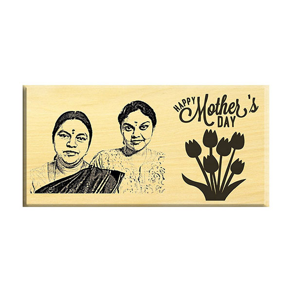 Send Mother''s Day Gift ideas – Maple Wood Engraved Photo Online