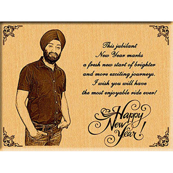 Send New Year Unique and Best Gift - Personalized Wooden Engraved plaque Online