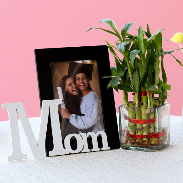 Send 2 Layer Bamboo & Mom Photo Frame Combo Online