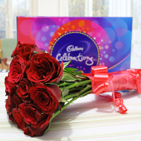 Send Red Roses N Chocolate Online