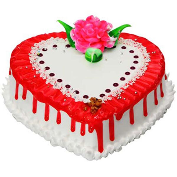 Send Strawberry Heart Cake Online