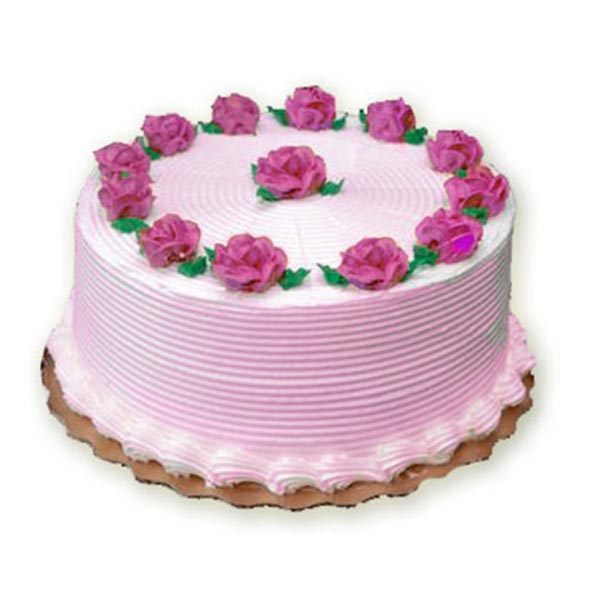 Send Flowery Strawberry Cake Online