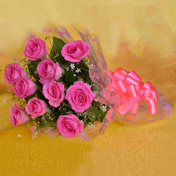 Send Charming Pink Rose Bunch Online