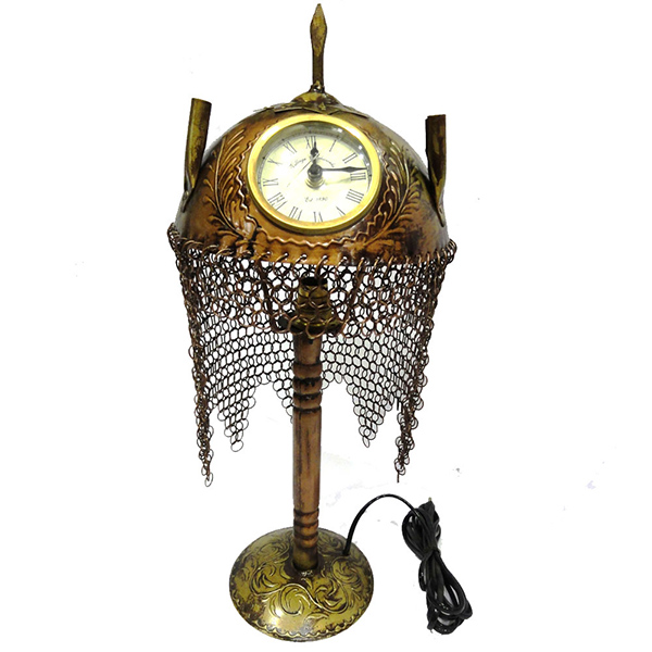 Send Ornamental brass head cover with clock and night lamp Online
