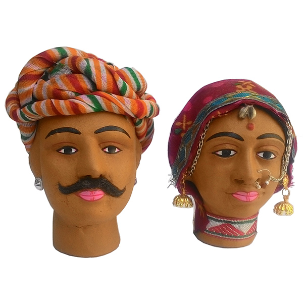 Send Rajasthani Decorative Kaka Kaki Miniature Heads Online