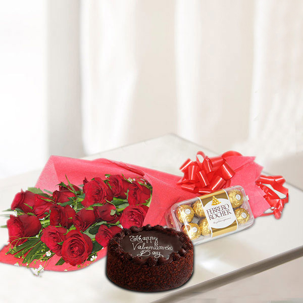 Send Chocolate & Red Roses Combo Online