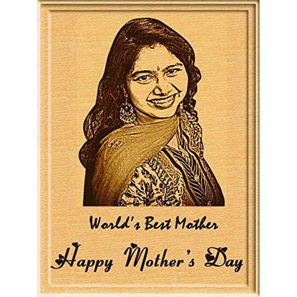 Send Mother''s Day Gift - Engraved Wooden Photo Plaque Online