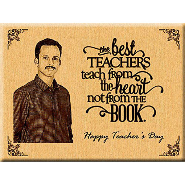 Send Teacher''s Day Gift - Personalized Wooden Engraved Photo Plaque Online