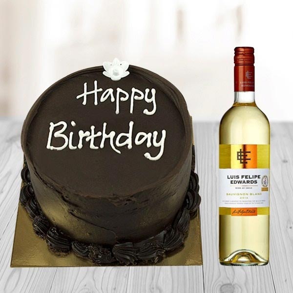 Send Chocolate cake and White wine Online