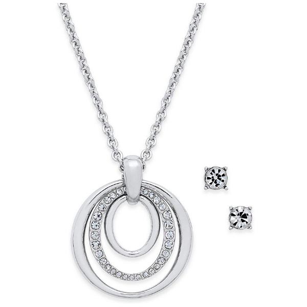 Send Pave Pendant Necklace Jewellery Gift Set Online