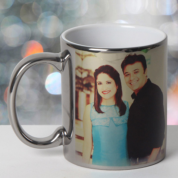 Send Personalized Ceramic Silver Mug Online