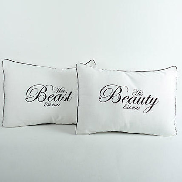 Send Beauty N Beast Combo Cushion Personalized Online