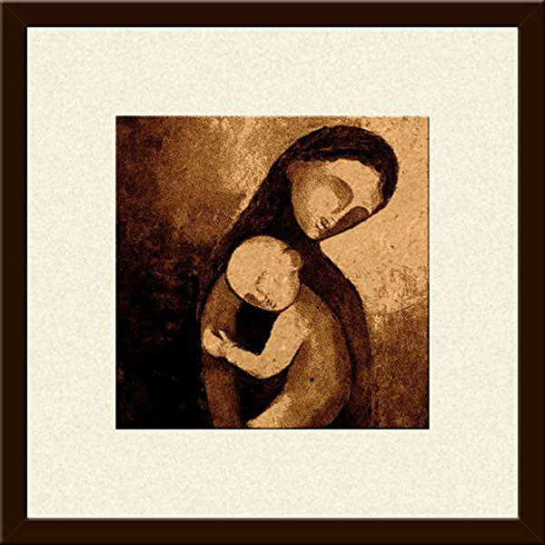 Send Mother''s Day Unique Gift - Mother Child by Sagarika Sen Engraved Painting Online