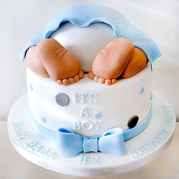 Send Adorable Baby Theme Vanilla Cake  Online