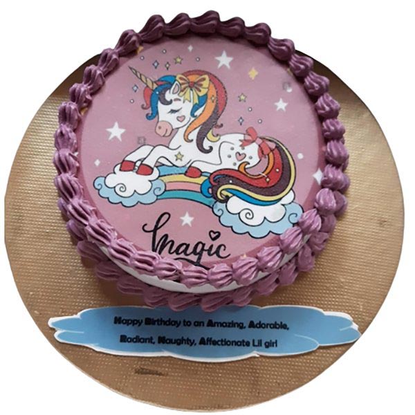 Send Adorable Unicorn Fondant Cake  Online