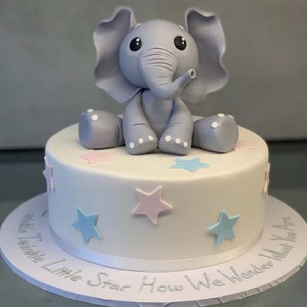 Send Baby Elephant On the Top Of Cake Online