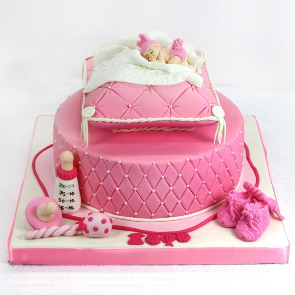 Send Baby Girl Welcome Designer Cake Online