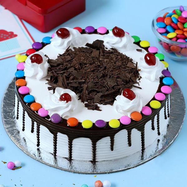 Send Black Forest Cake with Gems Topping Online