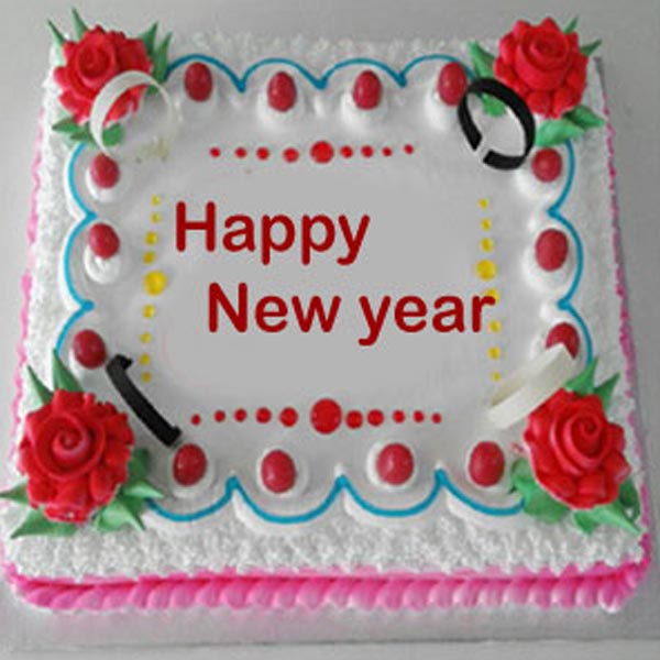 Send Cherish Vanilla N Strawberry New Year Cake Online