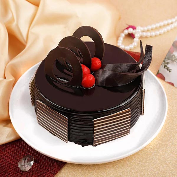 Send Cherries Topped Chocolate Truffle Cake Online