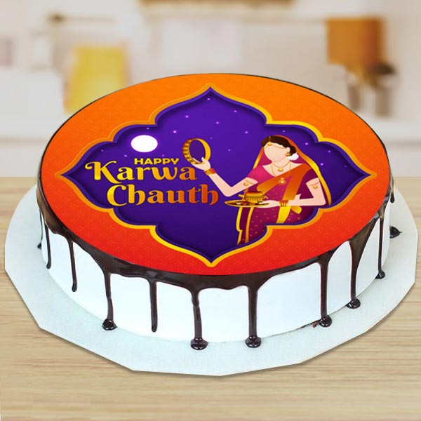 Send Choco Vanilla Karwachauth Cake Online